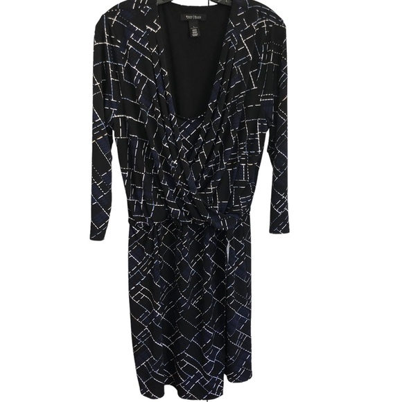 White House Black Market Wrap printed Modi Dress SZ L - Picture 3 of 13